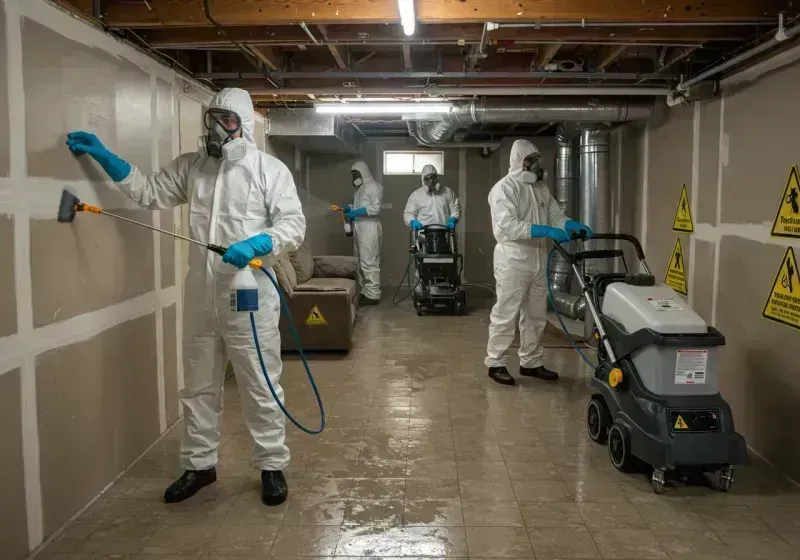 Basement Moisture Removal and Structural Drying process in Sweetser, IN